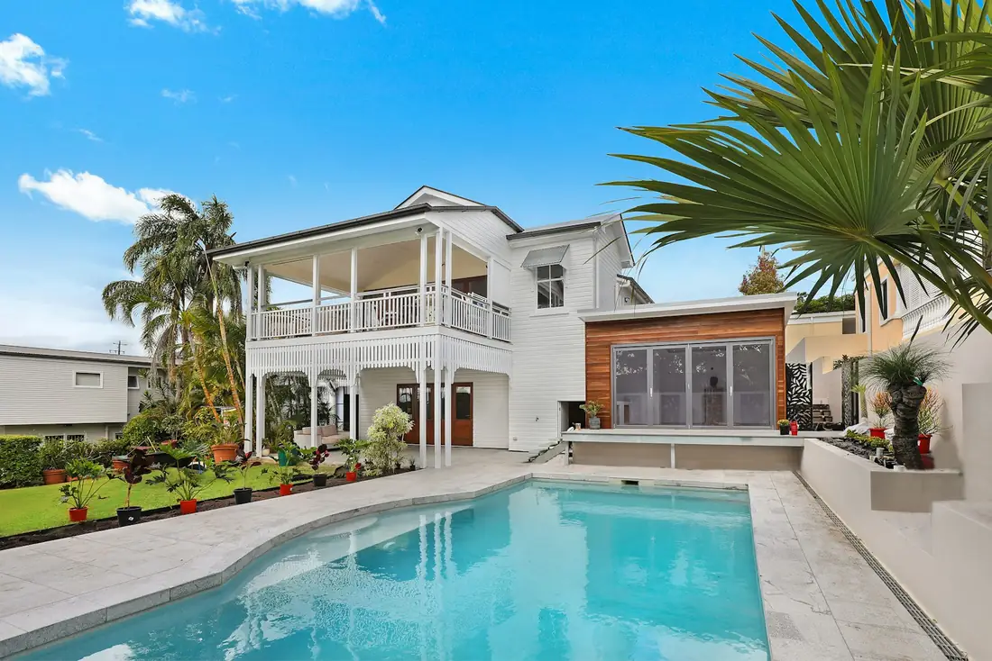 White two-story house